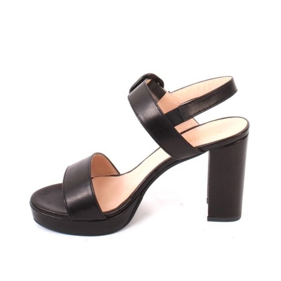 Vernissage 22261 Black Leather Heel Slingback Platform  Vernissage 22261 Black Leather Heel Slingback Platform Sandals Shoes